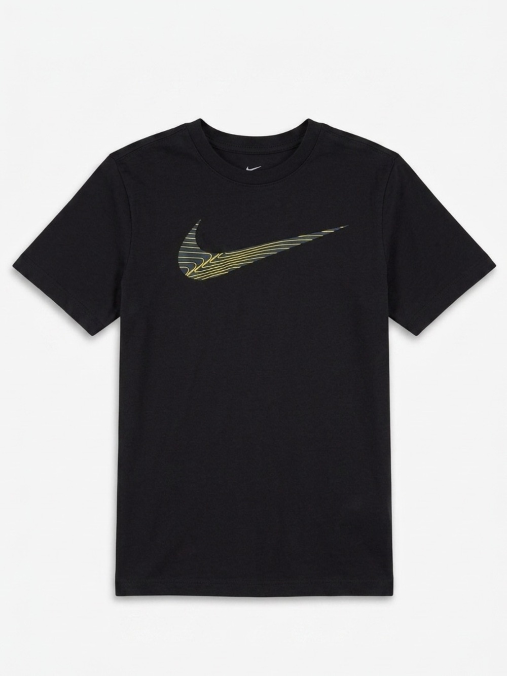 Men’s Black Tee with Nike Swoosh Graphic in Center